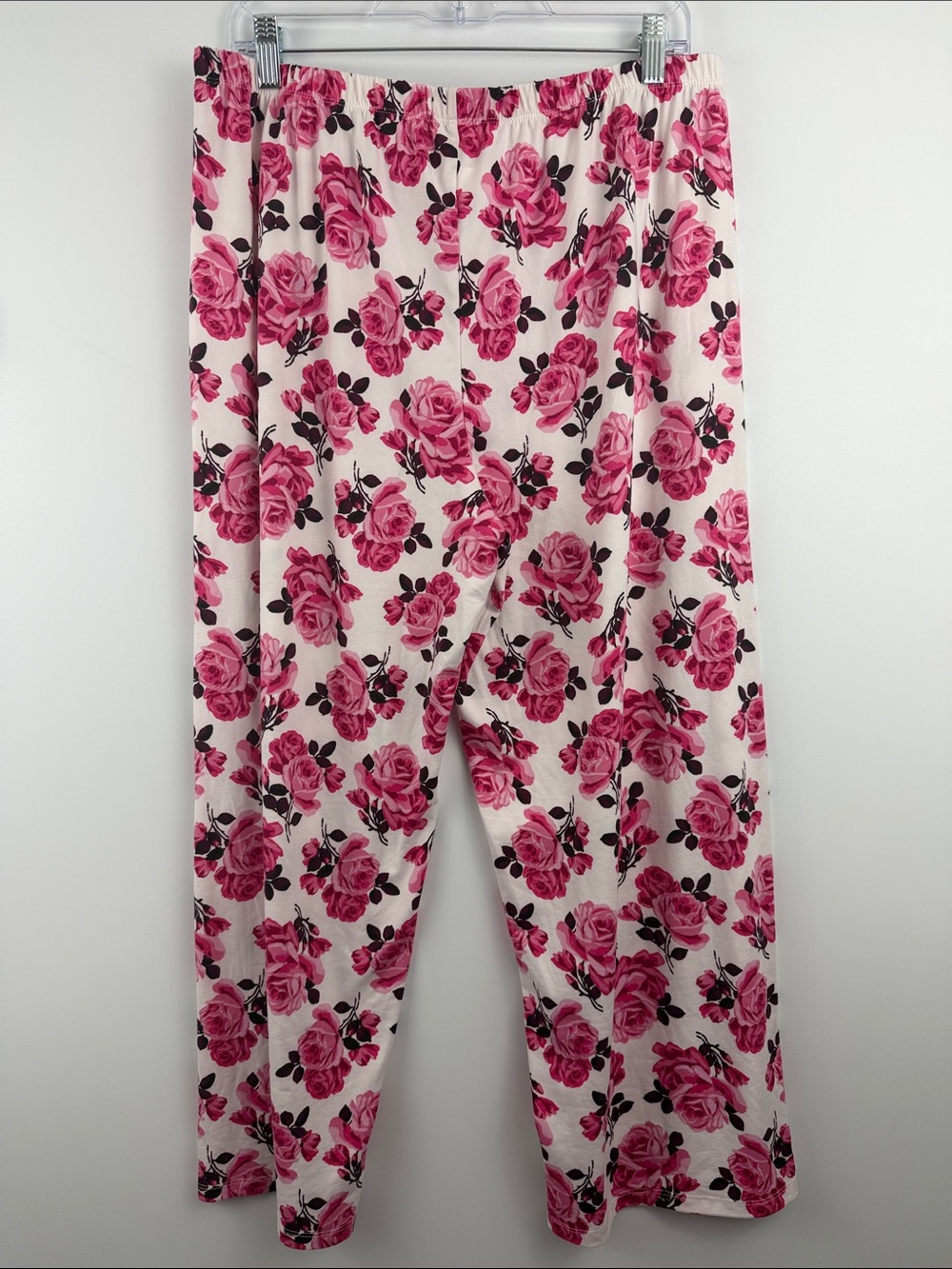 Kate Spade Pink Rose Floral Pajama Set Black Trim XL - Picture 11 of 11